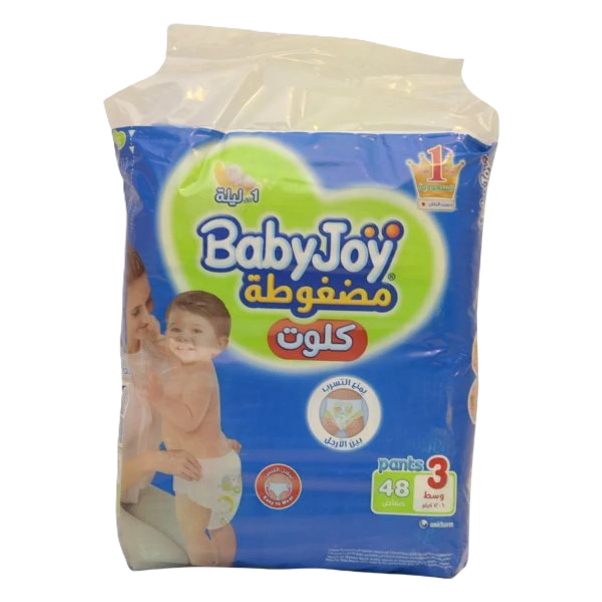 حفاضات بيبي جوي كلوت رقم 3 وسط عبوة 48 حبة