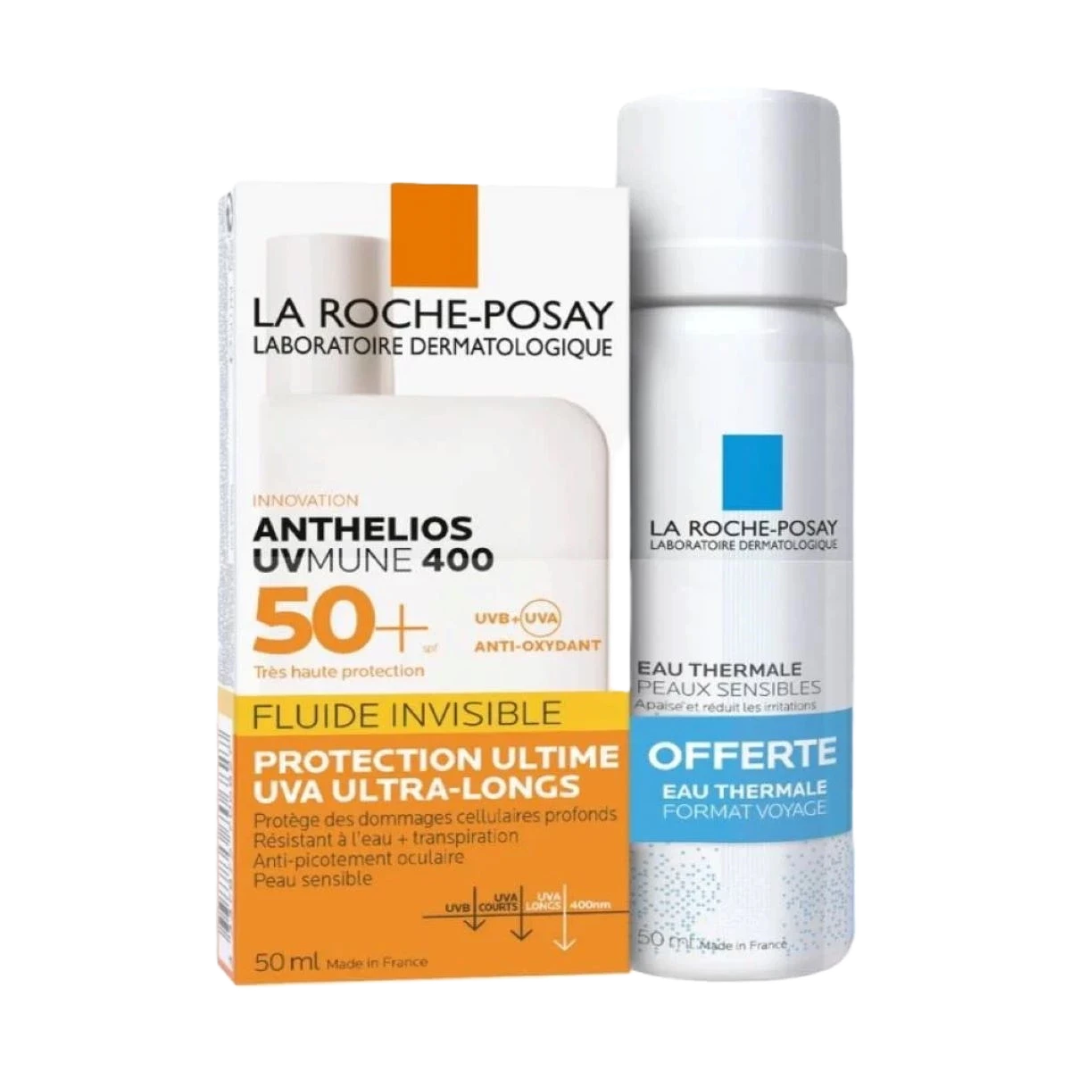 لاروش بوزيه واقي شمس انثيليوس 50 مل بمعامل حماية SPF 50+ رذاذ مياة حرارية لإحمرار البشرة 50 مل