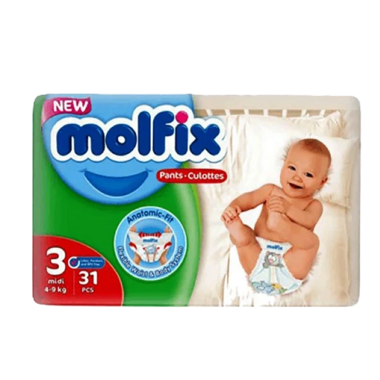 حفاضات مولفيكس كلوت رقم 3  مقاس وسط ، عبوة 31 حبة