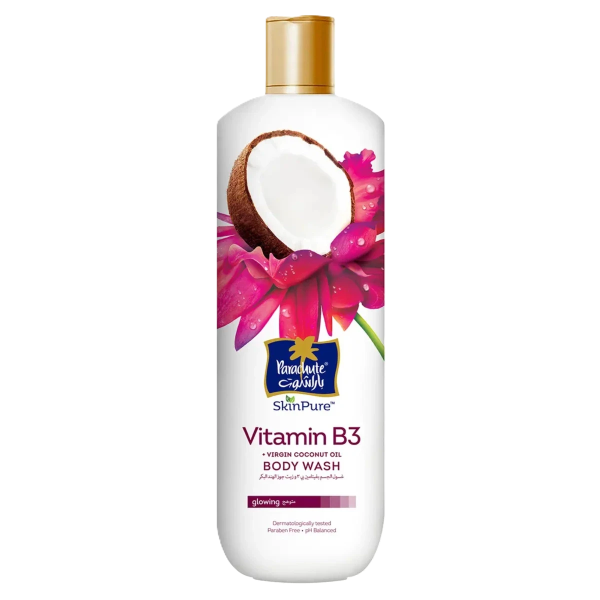 باراشوت غسول الجسم بفيتامين بي 3وزيت جوز الهند البكر 400مل