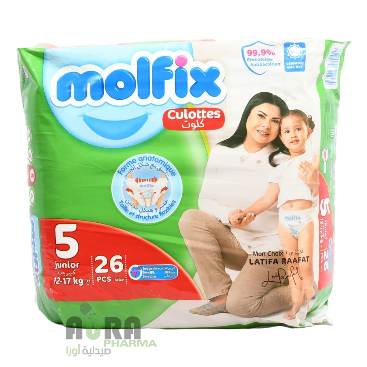 حفاضات مولفيكس كلوت 5 جونيور، عدد 26 قطعه