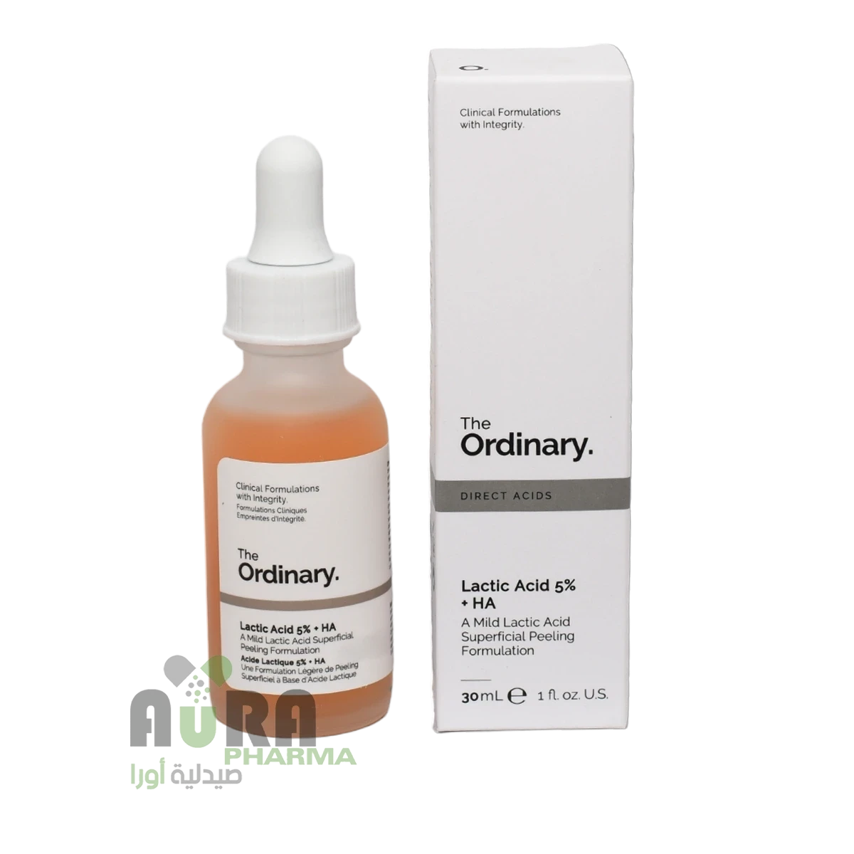 مقشر اللاكتيك اسيد 5% +اتش ايه 2% من ذا اوردينري 30مل