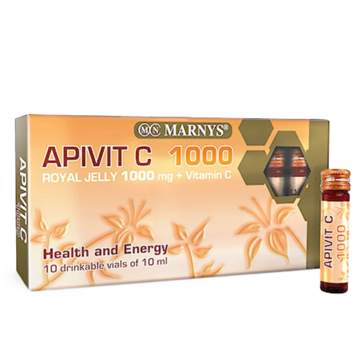 أبيفيت سي 1000mg غذاء ملكات النحل و فيتامين سي مع نكهة البرتقال 10امبولات