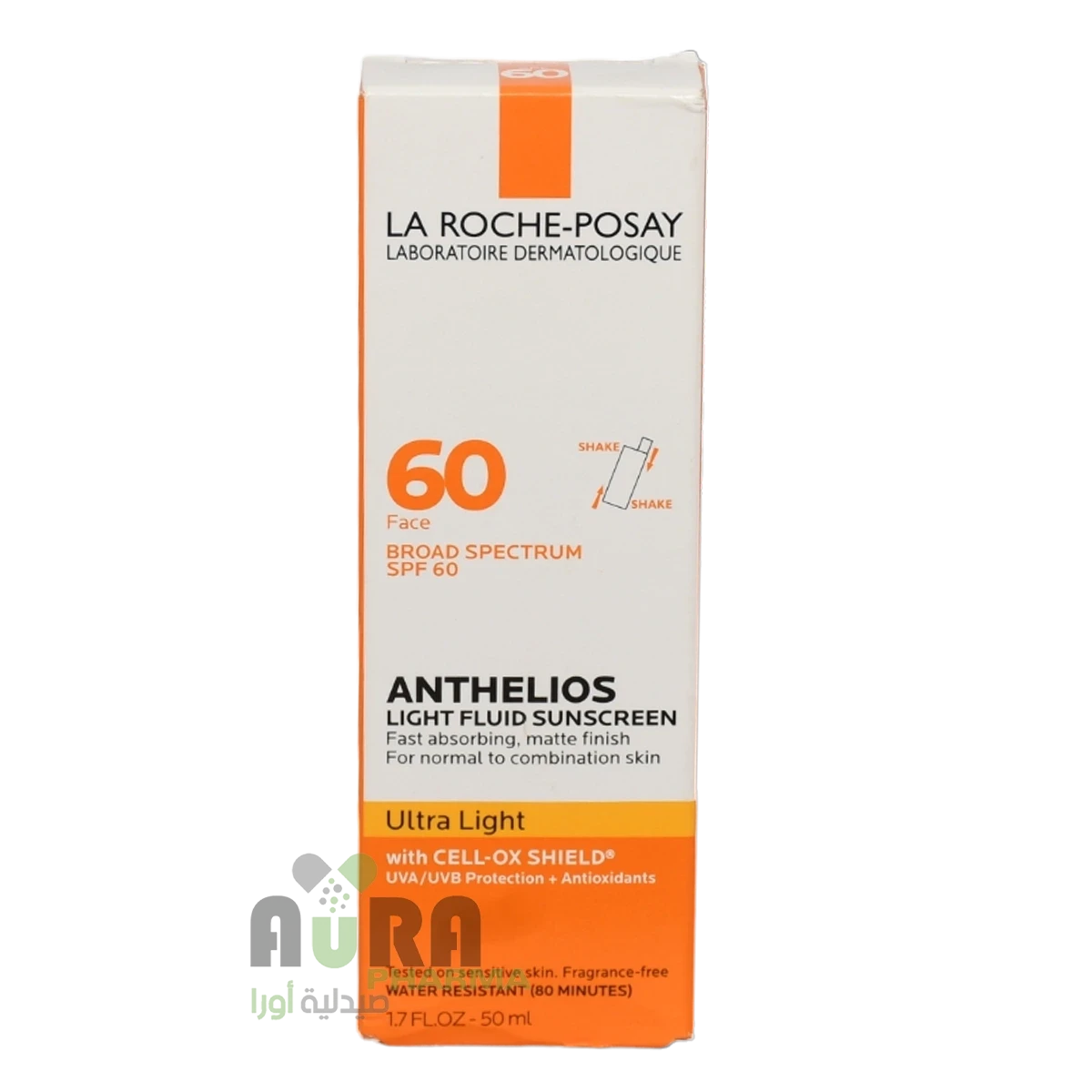 لاروش بوزيه واقي شمس سائل خفيف للغاية من أنثيليوس بعامل حماية من الشمس 60، 50مل