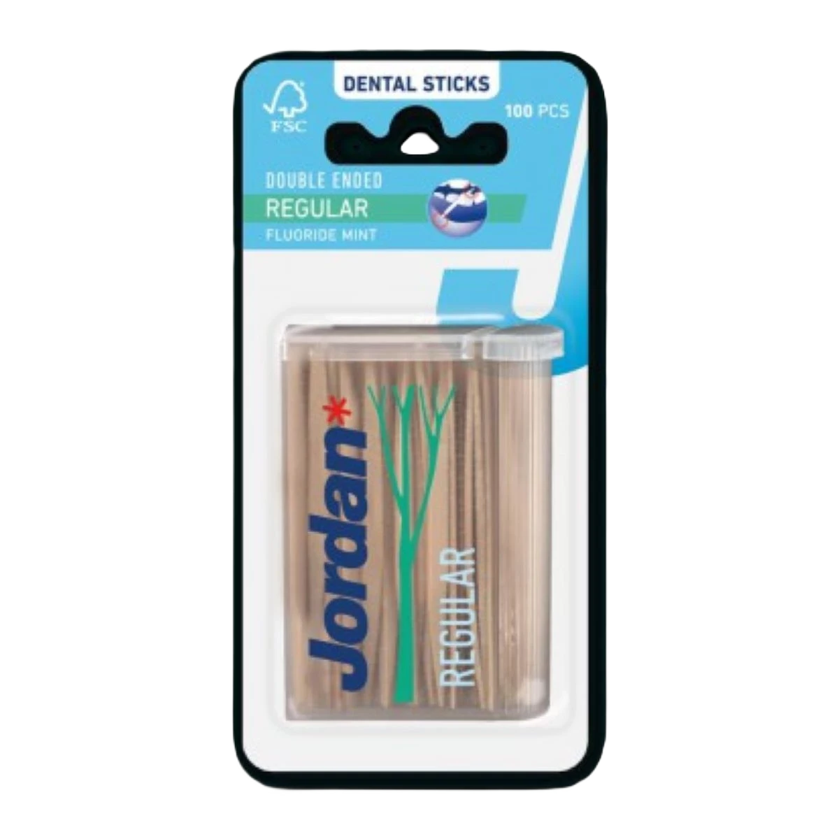 جوردن أعواد اسنان خشبية طبية ذات نهاية مزدوجة، 100 عبوة
