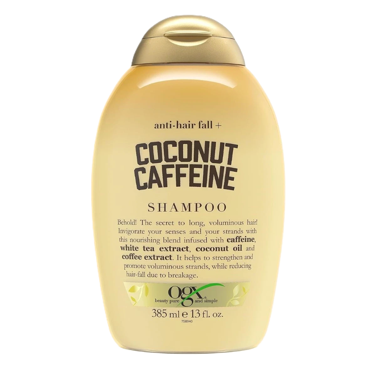 شامبو اوجي اكس بزيت جوز الهند والكافيين 385مل