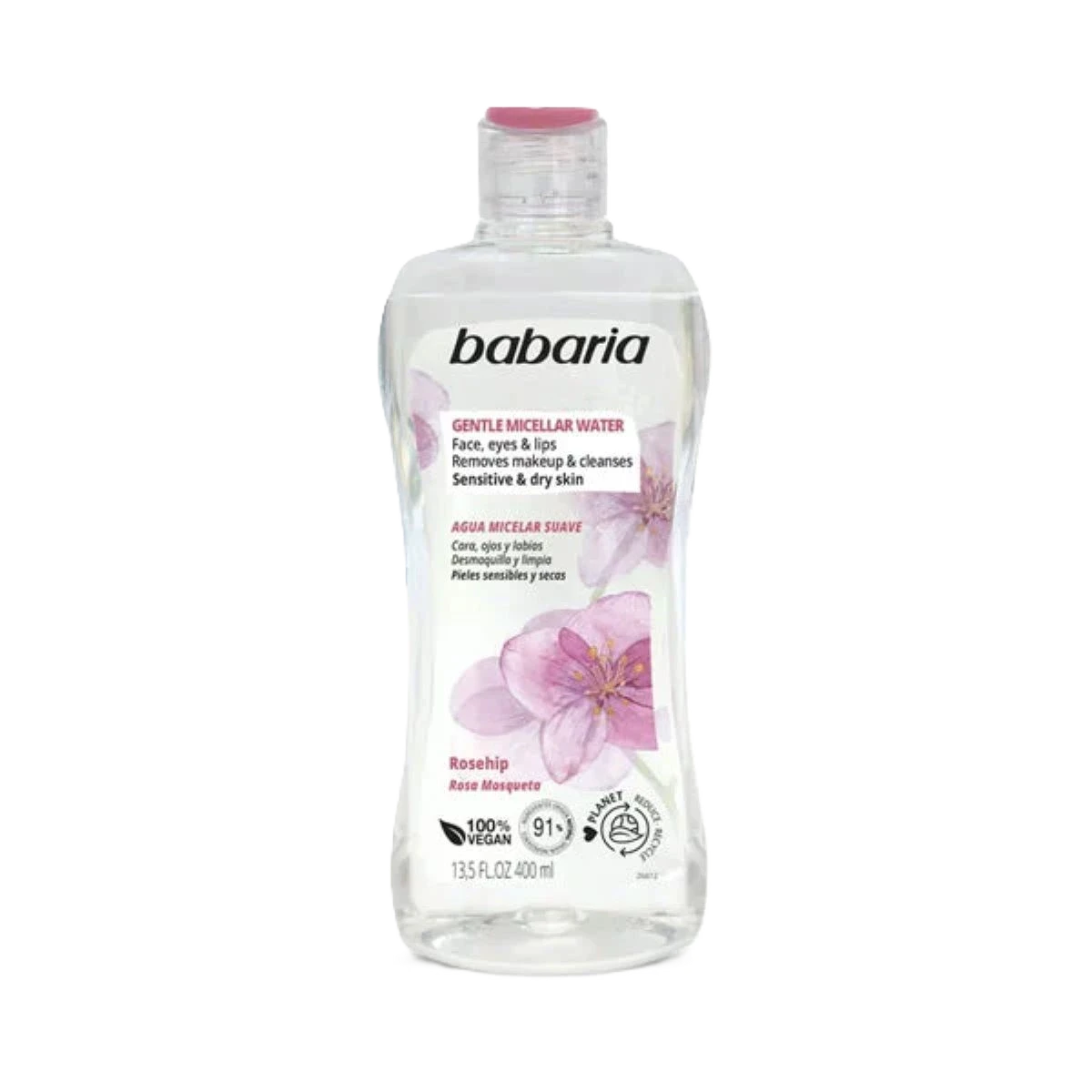 باباريا ماء ميسيلار لإزالة المكياج بخلاصة ثمر الورد, 400 مل
