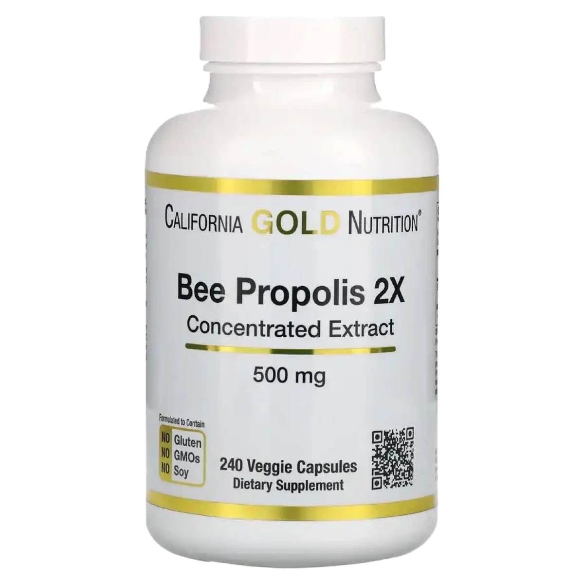 كاليفورنيا غولد نتريشن، بروبوليس النحل 2X،مستخلص مركز، 500 ملغ، 240 كبسولة نباتية