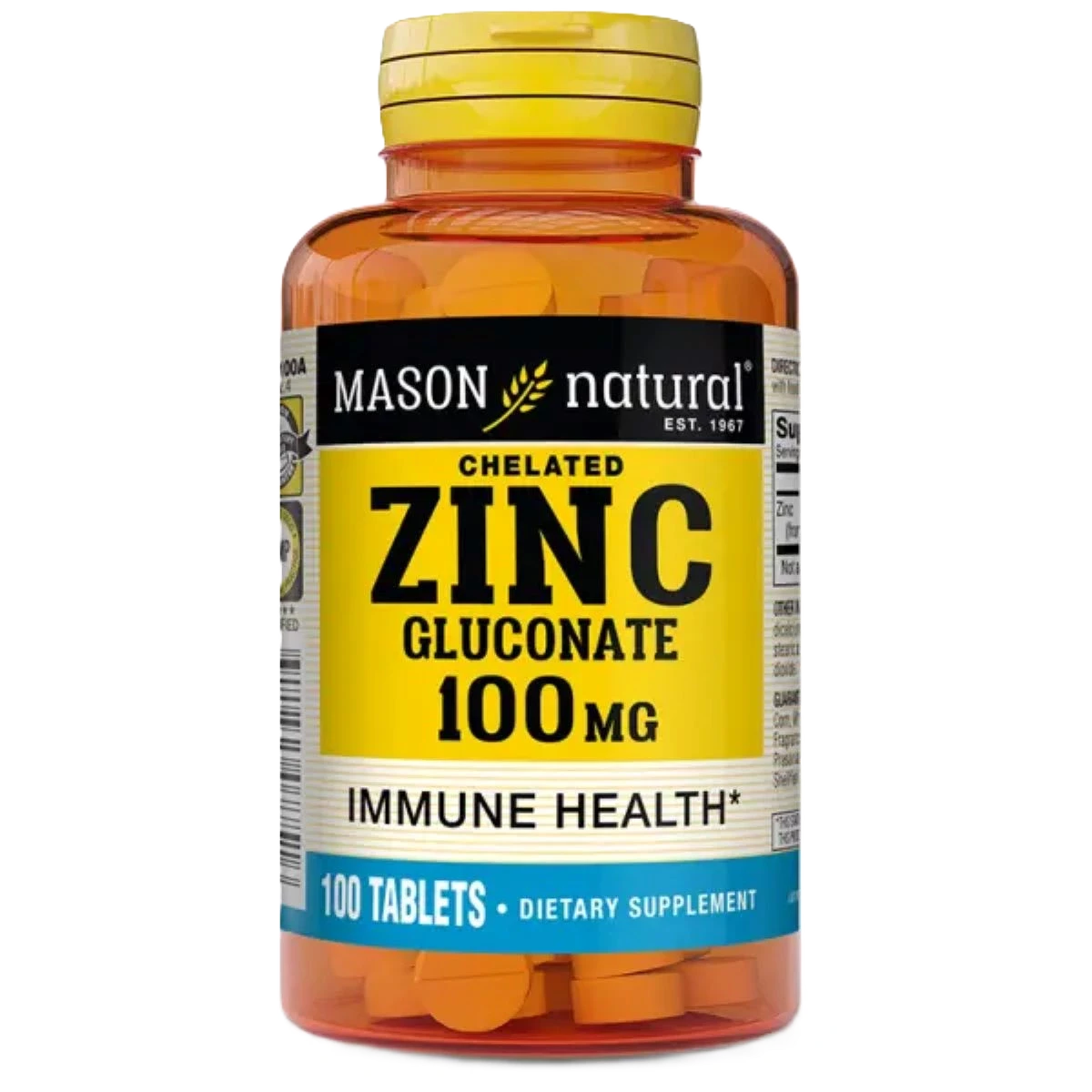 الزنك 100 ملغ 100 قرص ماسون الطبيعية