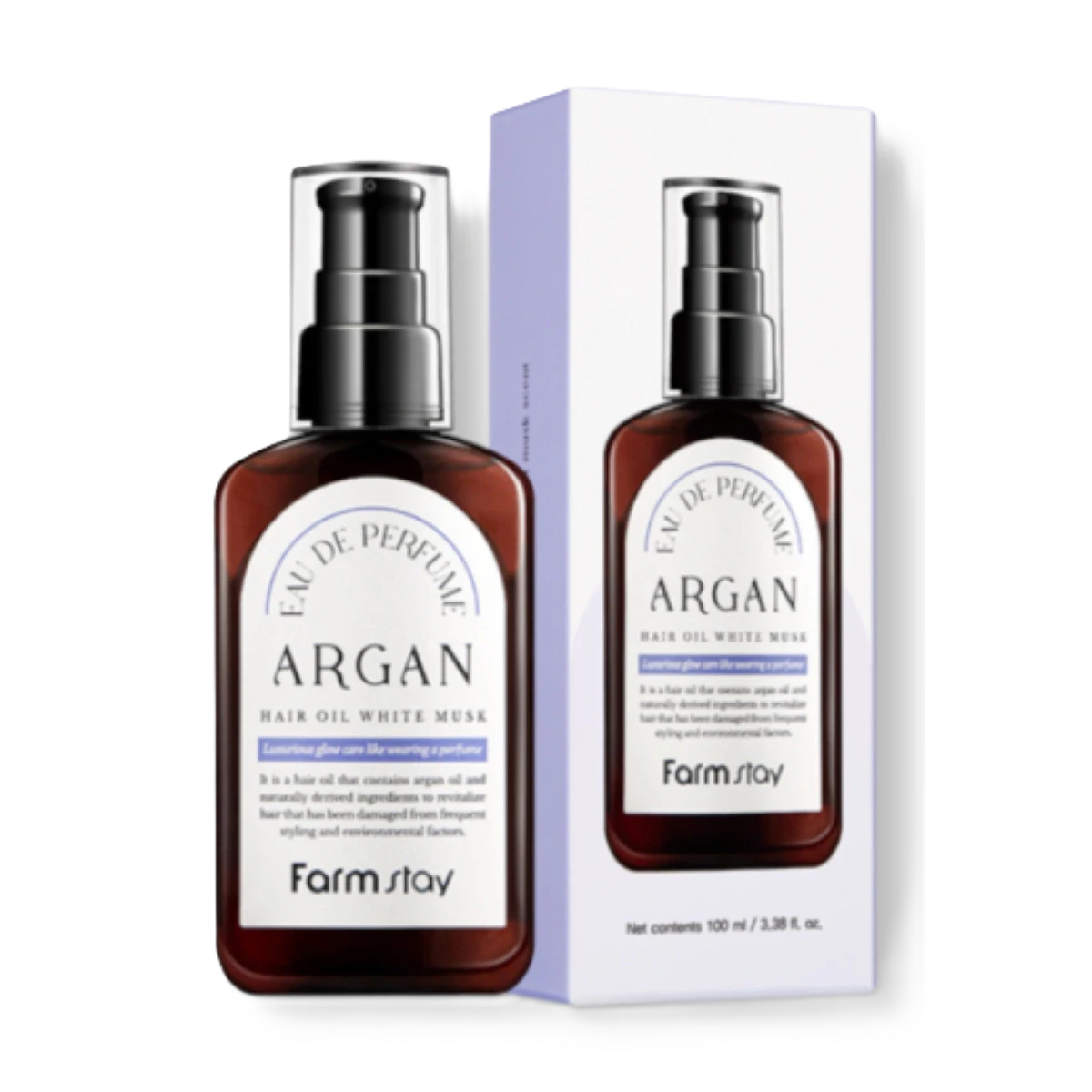 زيت الشعر او دو برفيوم بالارغان والمسك الابيض من فارم ستاي 100مل